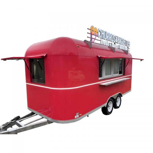 Airstream Food Trailer Outdoor Stainless Steel Mobile Fast Food Truck CE Certified for Europe