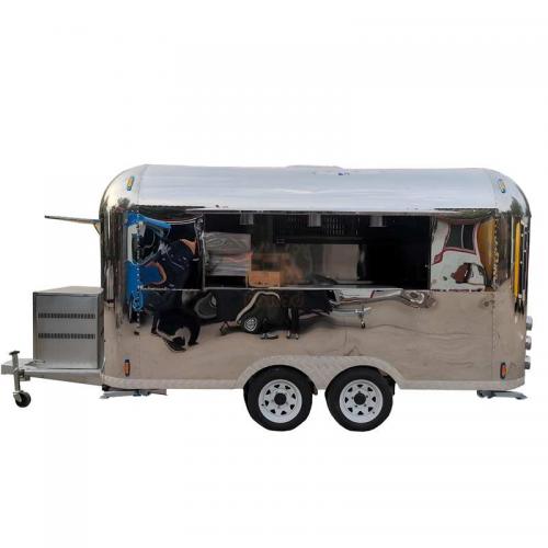 Custom Built Food Trailers Stainless Steel Pizza Coffee Food Cart Outdoor Street Mobile
