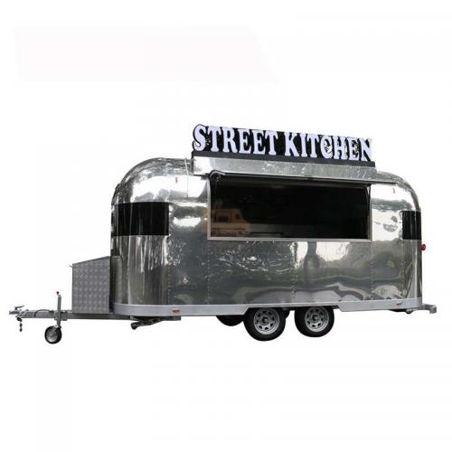 Custom Food Trailers For Sale Hot Sale Hot Dog Round Cart Snacks Stainless Steel Food Trailer