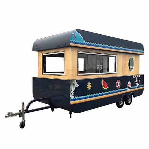 Food Trailers Customized 12ft Catering Fully Equipped Restaurant Mobile Hot Dog Fast Food Cart Trailer