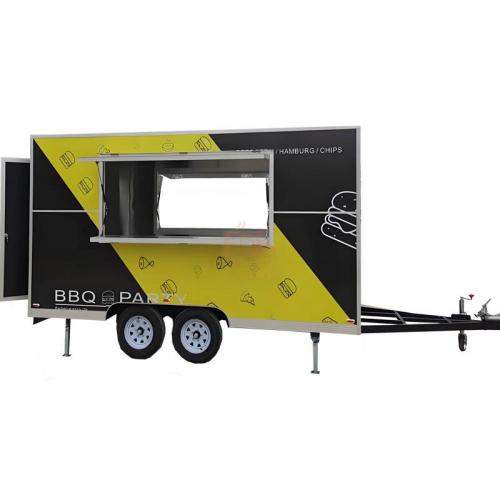 Mobile Food Trailer New Stainless Steel Fast Food Cart Coffee Ice Cream Mobile Kitchen Bakery Use Fully Equipped