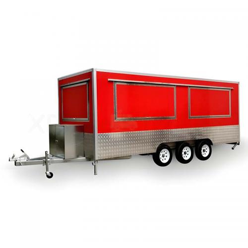 Square Food Trailer 18ft Custom Logo Equip Fully Optional Kitchen Equipments Street Food