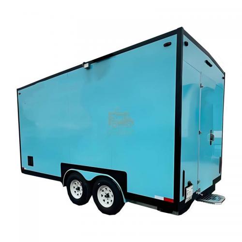 Square Trailer Custom Size Grill Equipment Mobile Kitchen Van Fast Food Trailer Tacos BBQ